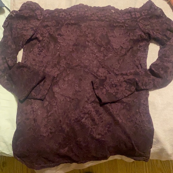 Off shoulder maroon lace blouse - Picture 1 of 1